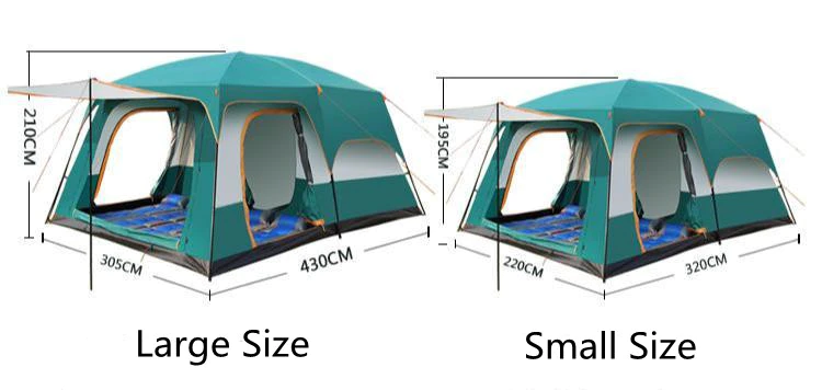 Cheap Goat Tents Outdoor Camping Tent Portable Rainproof Mosquito Proof Double Layer Tent 3 5 People One Bedroom One Hall Small Size Tent   